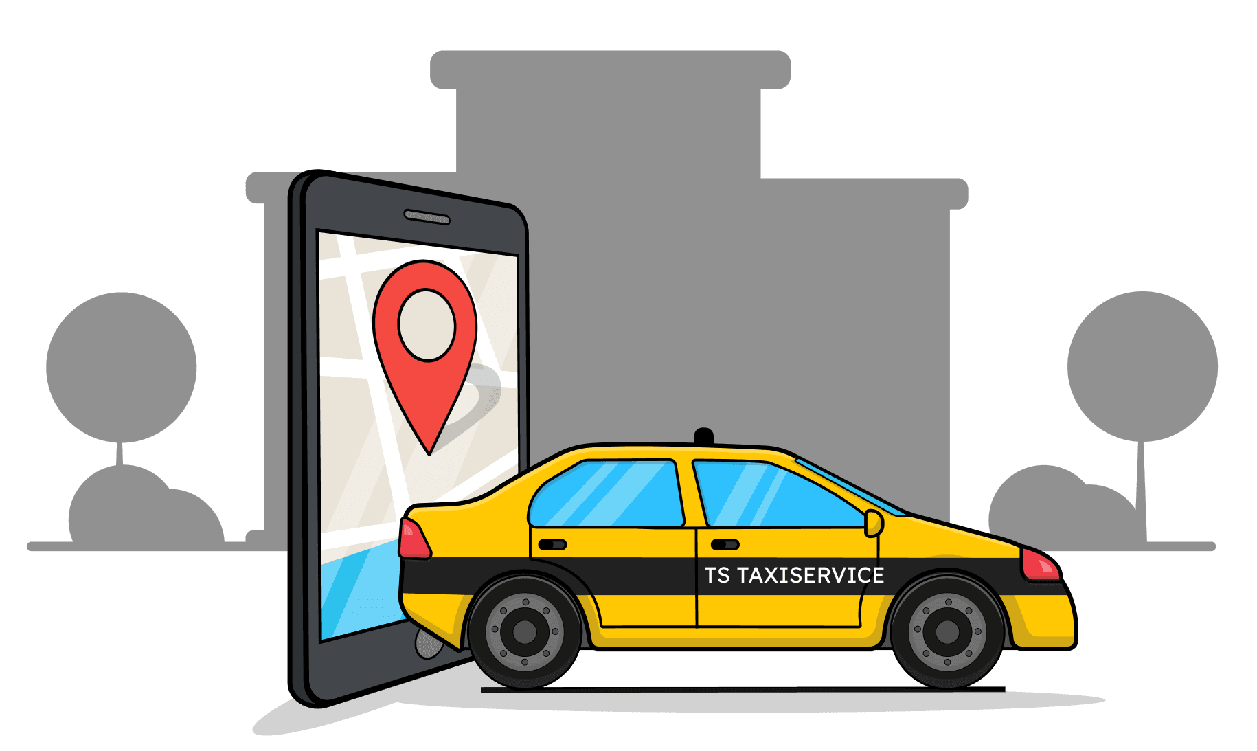 Taxi mit Handy